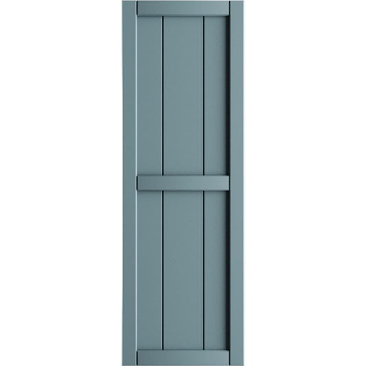 Ekena Millwork 10.75-in W x 80-in H Peaceful Blue Board and batten Framed Exterior Shutters ( 2 -Pack )