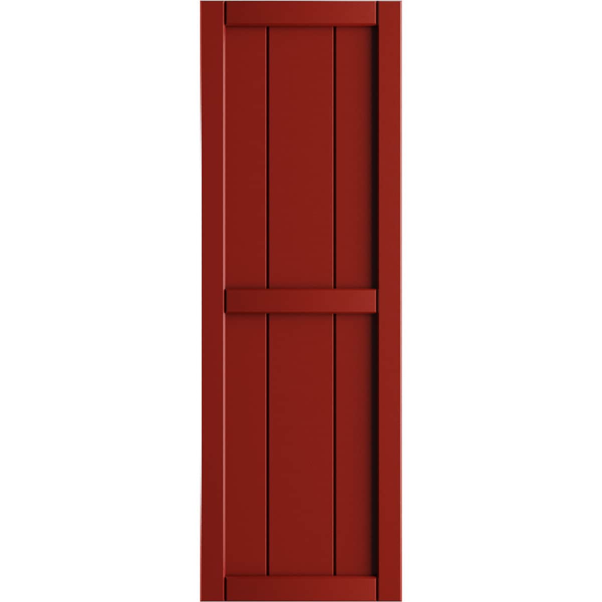 Ekena Millwork 16.125-in W x 85-in H Fire Red Board and batten Framed Exterior Shutters ( 2 -Pack )