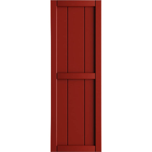 Ekena Millwork 16.125-in W x 85-in H Fire Red Board and batten Framed Exterior Shutters ( 2 -Pack )