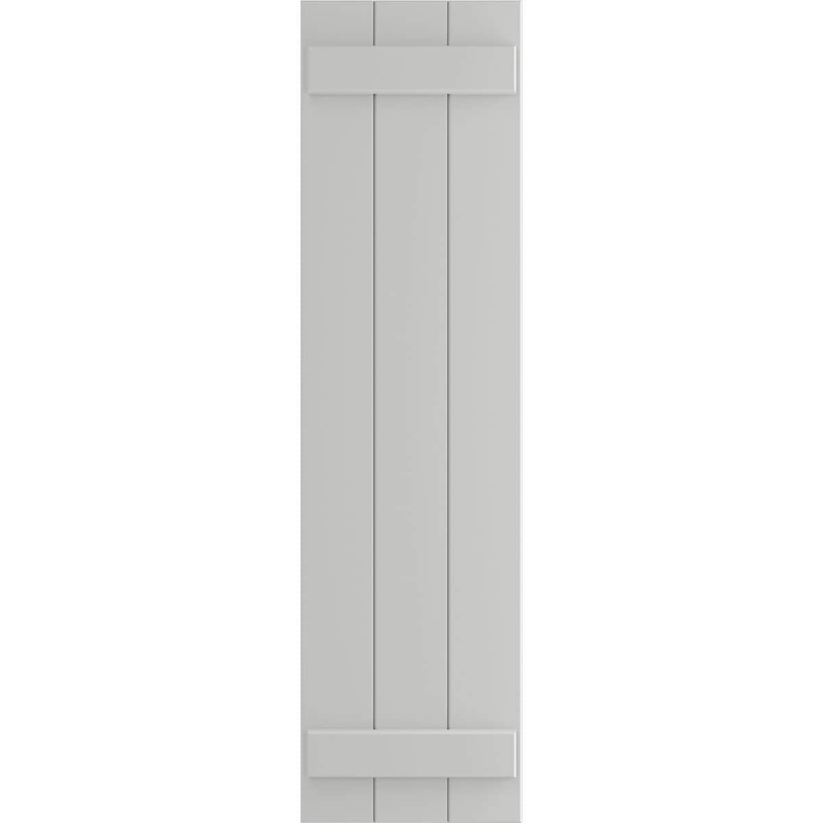 Ekena Millwork 16.125-in W x 77-in H Hailstorm Gray Board and batten Exterior Shutters ( 2 -Pack )