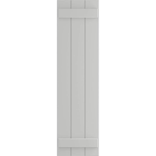 Ekena Millwork 16.125-in W x 77-in H Hailstorm Gray Board and batten Exterior Shutters ( 2 -Pack )