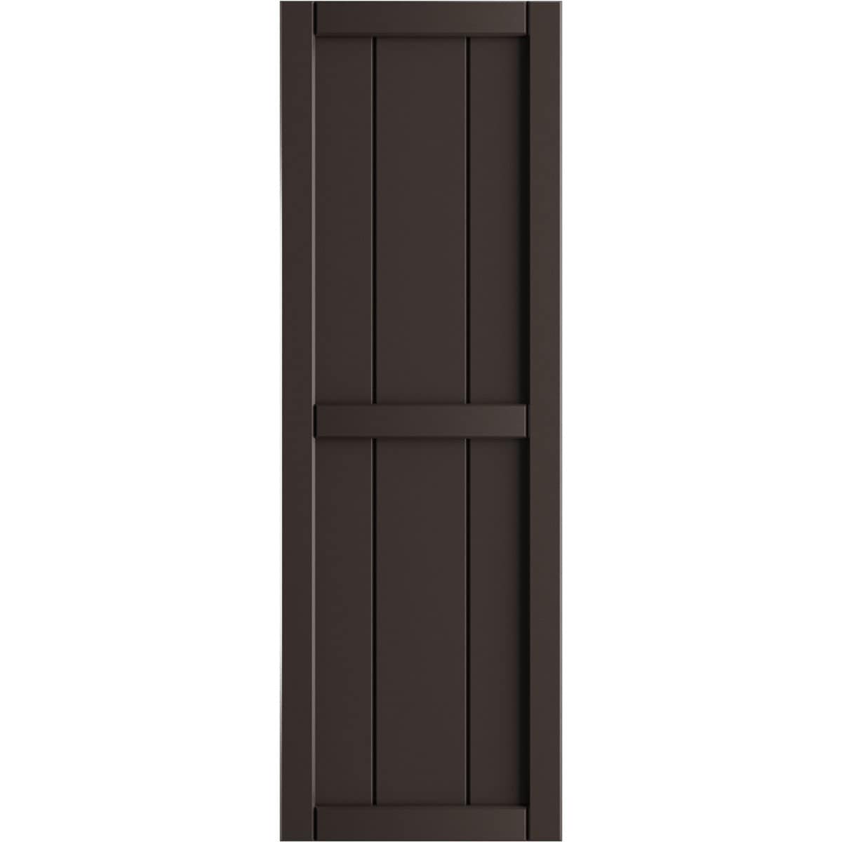 Ekena Millwork 10.75-in W x 83-in H Raisin Brown Board and batten Framed Exterior Shutters ( 2 -Pack )