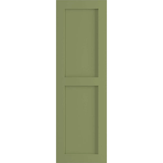 Ekena Millwork 18-in W x 27-in H Moss Green Flat panel Exterior Shutters ( 2 -Pack )