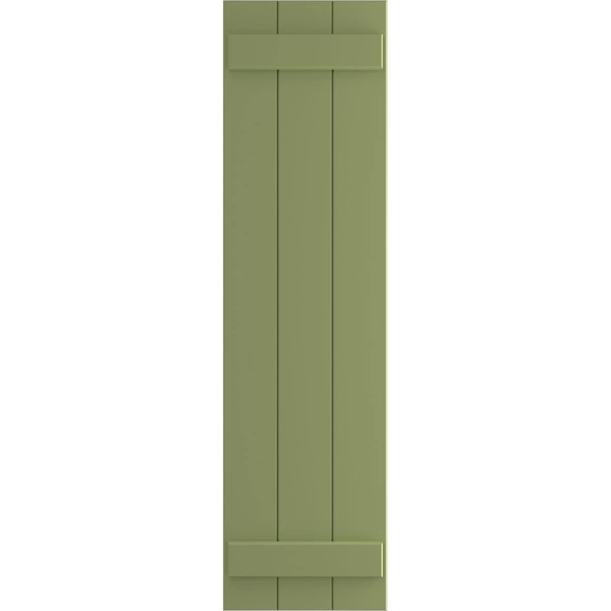 Ekena Millwork 16.125-in W x 39-in H Moss Green Board and batten Exterior Shutters ( 2 -Pack )