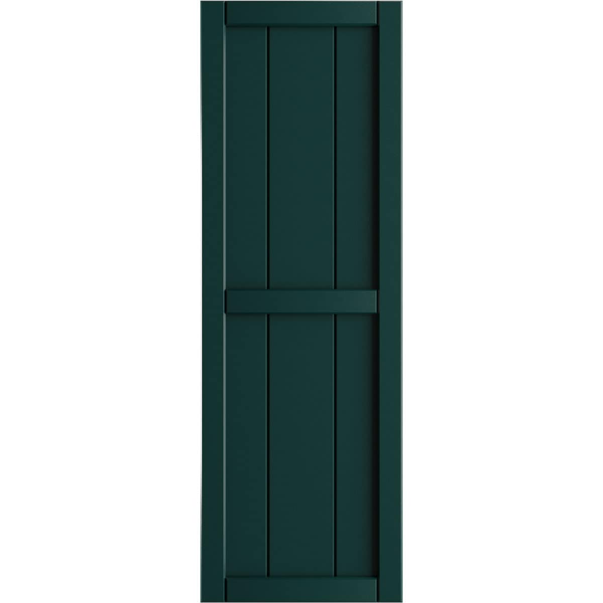 Ekena Millwork 21.5-in W x 56-in H Thermal Green Board and batten Framed Exterior Shutters ( 2 -Pack )