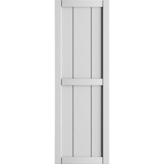 Ekena Millwork 10.75-in W x 75-in H Unfinished Paintable/Stainable Board and batten Framed Exterior Shutters ( 2 -Pack )