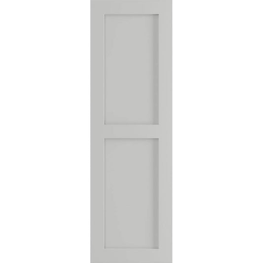 Ekena Millwork 12-in W x 56-in H Hailstorm Gray Flat panel Exterior Shutters ( 2 -Pack )