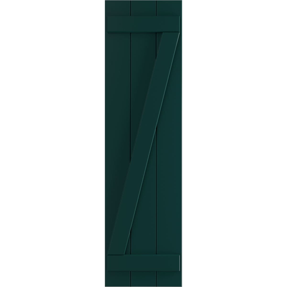 Ekena Millwork 16.125-in W x 33-in H Thermal Green Board and batten Z-bar Exterior Shutters ( 2 -Pack )