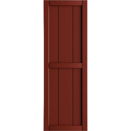 Ekena Millwork 10.75-in W x 89-in H Pepper Red Board and batten Framed Exterior Shutters ( 2 -Pack )