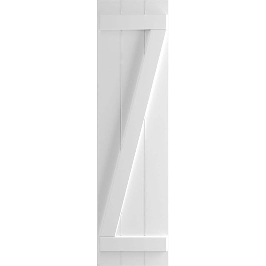 Ekena Millwork 16.125-in W x 66-in H Unfinished Paintable/Stainable Board and batten Z-bar Exterior Shutters ( 2 -Pack )