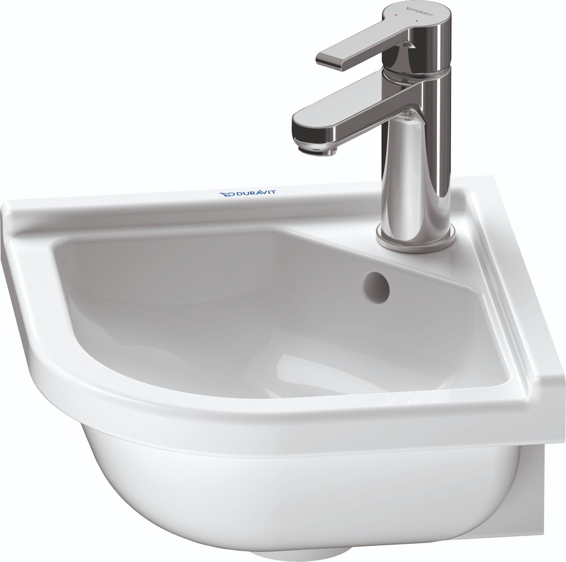 Duravit Starck 3 Ceramic 15.0-in Wall-mount Irregular Modern White Bathroom Sink