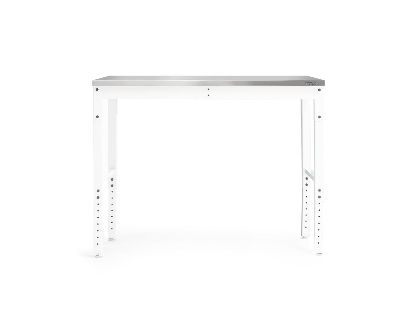 NewAge Products 48-in L x 43-in H White Stainless Steel Adjustable Height Portable Work Bench 55937