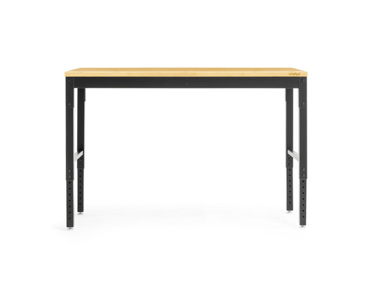 NewAge Products 56-in L x 43-in H Black Bamboo Adjustable Height Portable Work Bench 55938