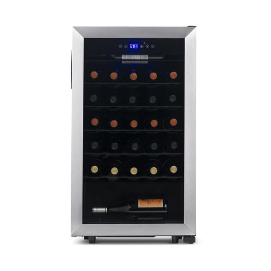 NewAir 18.9-in W 33 -Bottles Black, Stainless Freestanding Indoor Wine Cooler