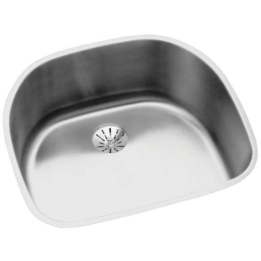 Elkay Lustertone Undermount 23.625-in x 21.25-in Stainless steel Single bowl 18 -Gauge Kitchen Sink
