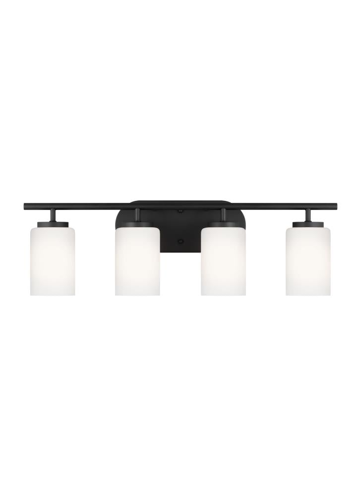 Generation Lighting Oslo 27.5-in 4 Light Matte Black Modern/contemporary Bathroom Vanity light