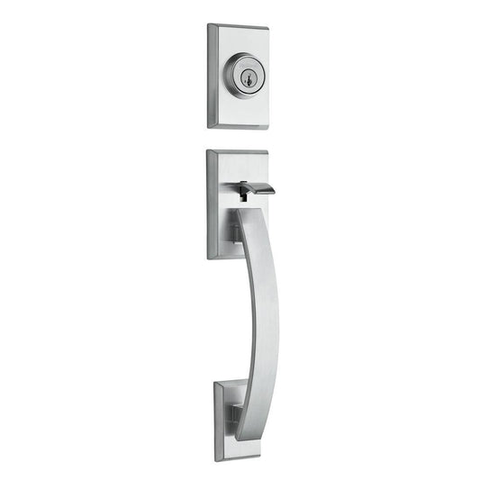 Kwikset Signature Series Satin Chrome Single-Cylinder Deadbolt Entry Door Exterior Handle Smartkey 800TVHLIP-26DS.STRKP