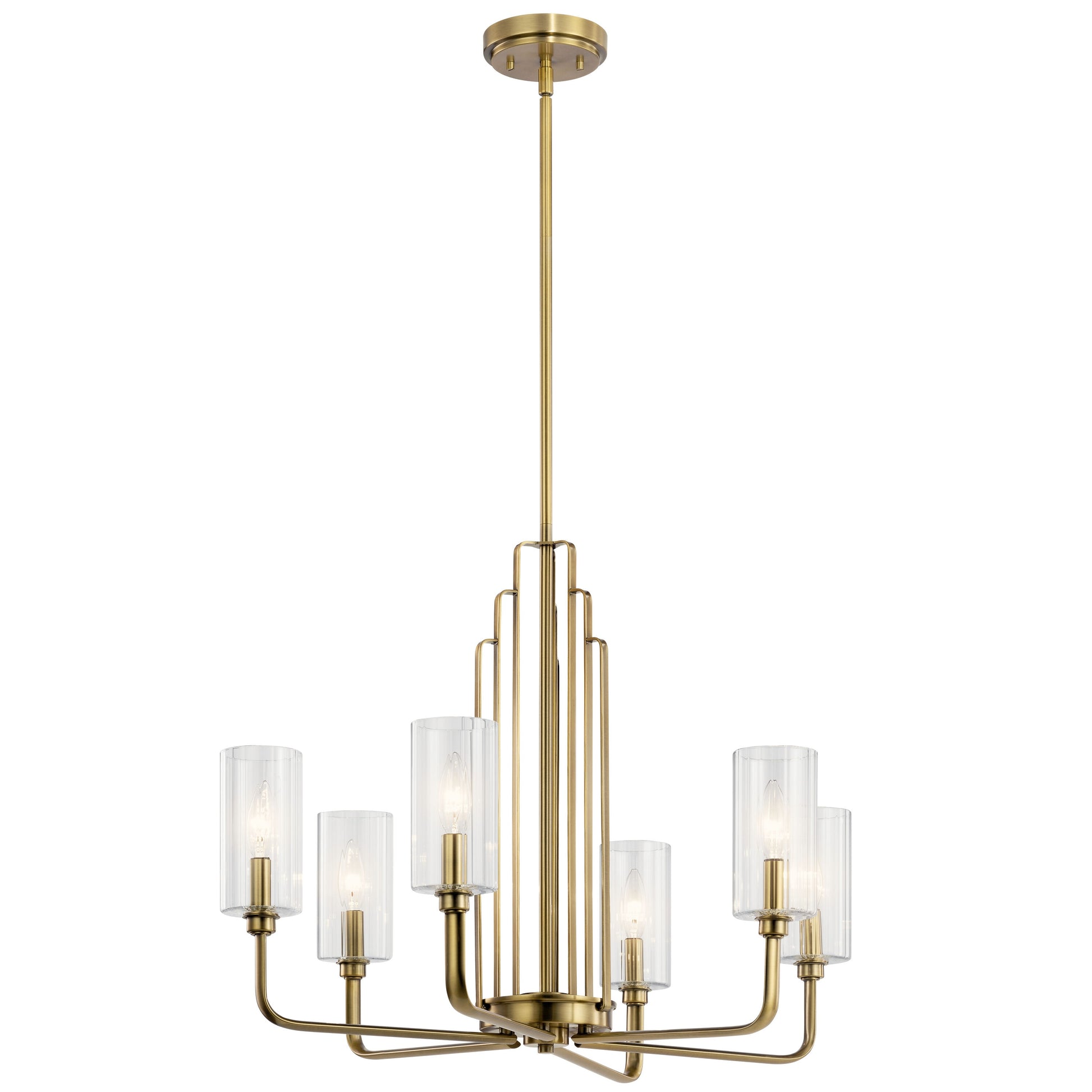 Kichler Kimrose 6 -Light Brushed Brass Vintage For Use in Bedrooms, Dining Rooms, Foyers, Kitchens, Living Rooms Chandelier 4663044