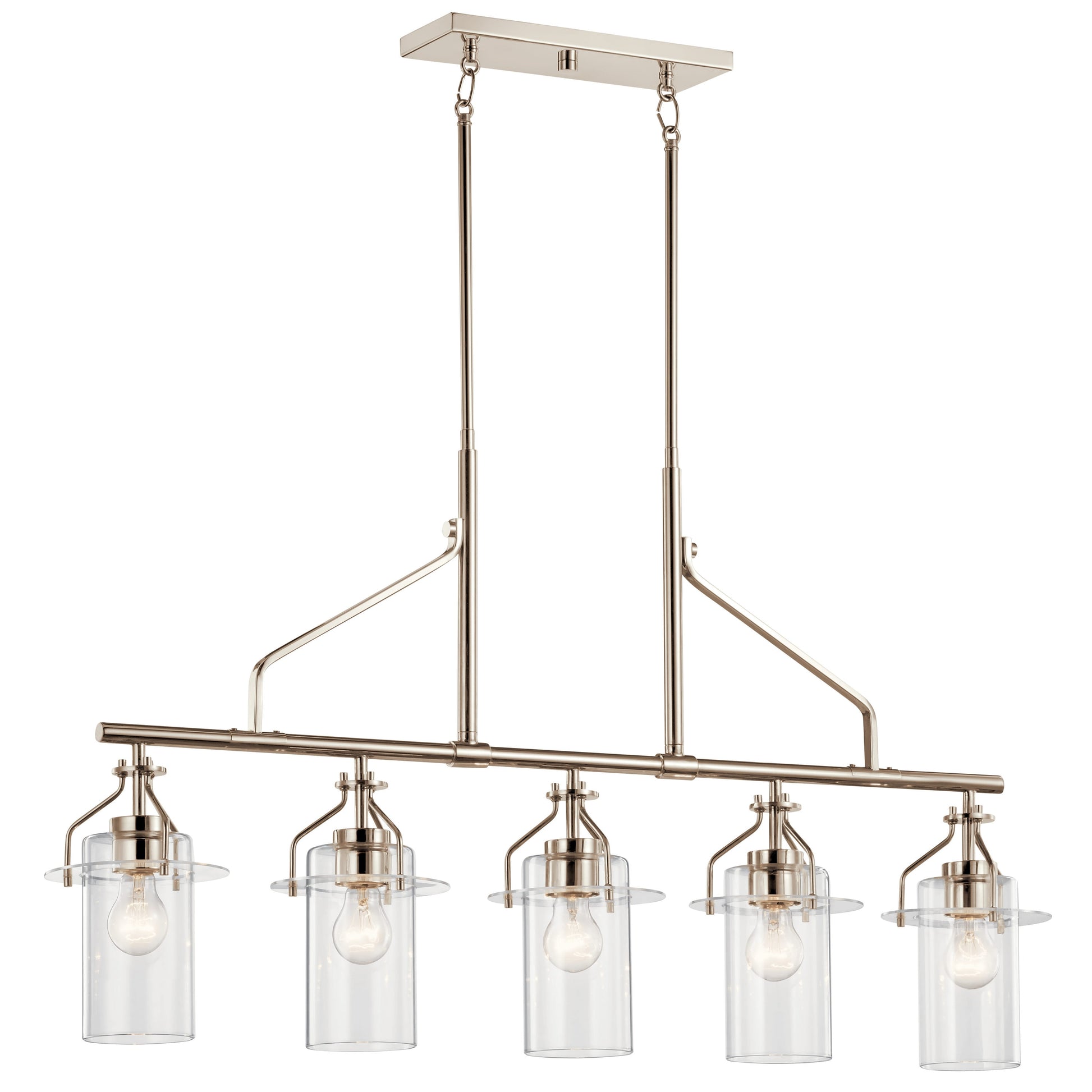 Kichler Everett 5 -Light Polished Nickel Industrial For Use in Bedrooms, Dining Rooms, Foyers, Kitchens, Living Rooms Chandelier 4663053