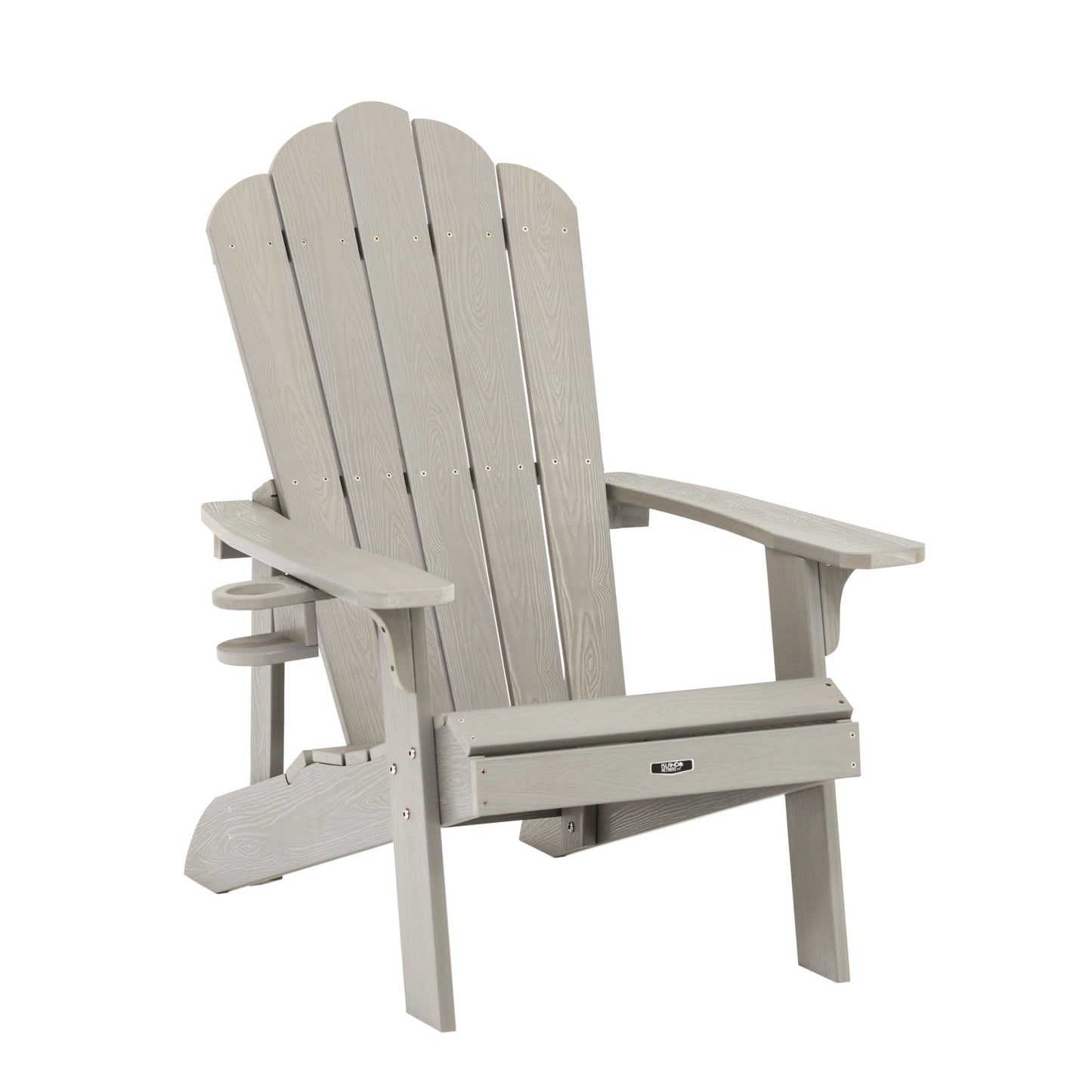 Island Retreat Slate Grey Resin Frame Stationary Adirondack Chair with Slat Seat