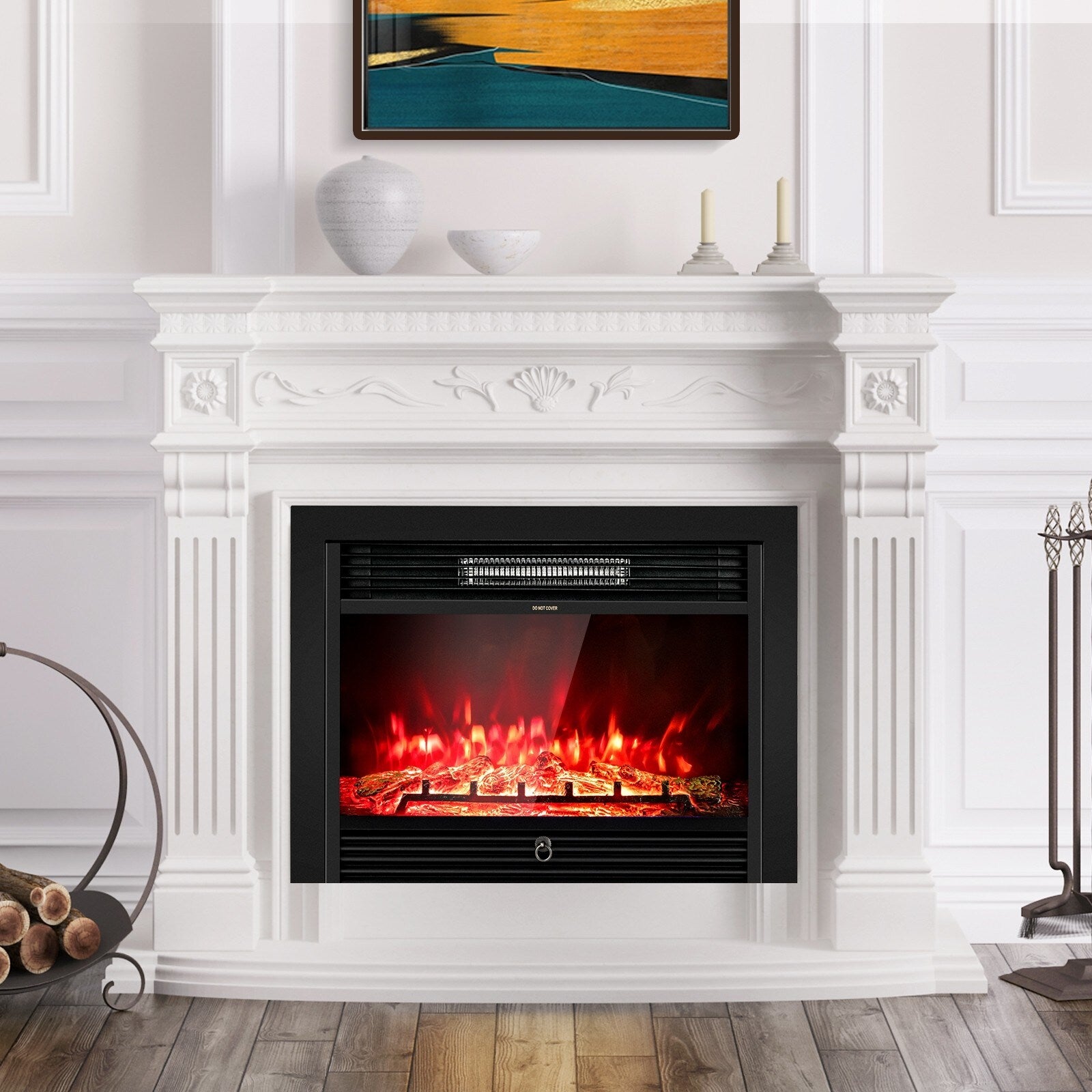 Clihome 28.5-in W Black LED Electric Fireplace CWCH-FPA10049US