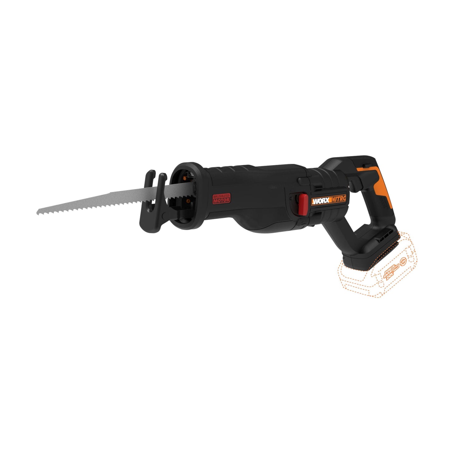 WORX Nitro Power Share 20-volt Max Variable Speed Brushless Cordless Reciprocating Saw (Bare Tool) WX516L.9