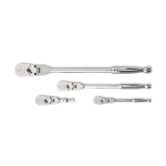 GEARWRENCH 4-Piece 84-Tooth 1/2-in; 3/8-in; 1/4-in Drive Full Polish Handle Flexible Head Ratchet Set 81230P