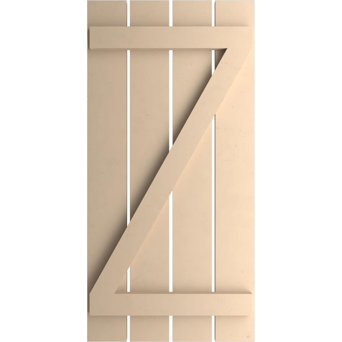 Ekena Millwork 23.5-in W x 64-in H Smooth Paintable/Stainable Board and batten Spaced with z-bar Exterior Shutters ( 2 -Pack )