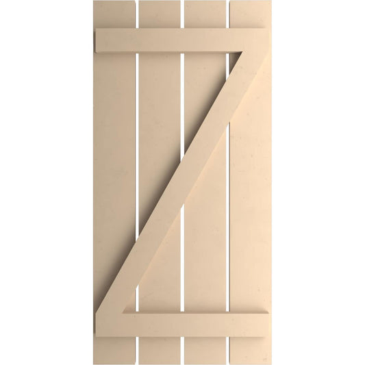Ekena Millwork 23.5-in W x 64-in H Smooth Paintable/Stainable Board and batten Spaced with z-bar Exterior Shutters ( 2 -Pack )