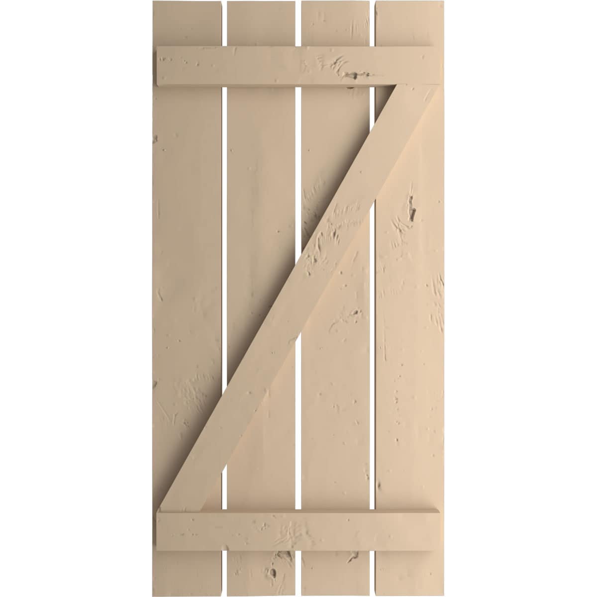 Ekena Millwork 23.5-in W x 88-in H Knotty Pine Paintable/Stainable Board and batten Spaced with z-bar Exterior Shutters ( 2 -Pack )
