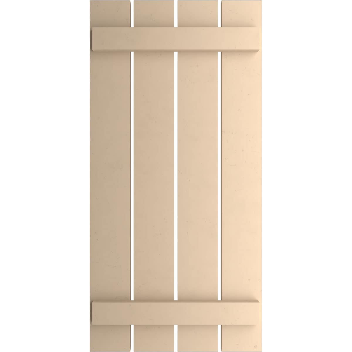 Ekena Millwork 23.5-in W x 50-in H Primed Tan Paintable/Stainable Board and batten Spaced Exterior Shutters ( 2 -Pack )