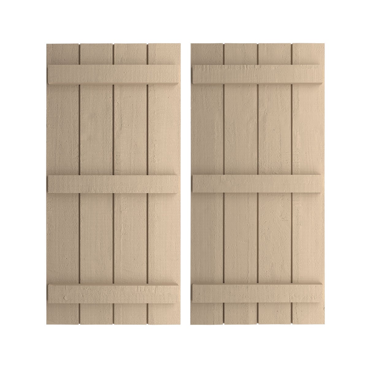 Ekena Millwork 22-in W x 88-in H Rough Cedar Paintable/Stainable Board and batten Exterior Shutters ( 2 -Pack )