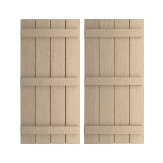Ekena Millwork 22-in W x 88-in H Rough Cedar Paintable/Stainable Board and batten Exterior Shutters ( 2 -Pack )