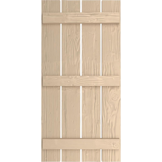 Ekena Millwork 23.5-in W x 58-in H Sandblasted Paintable/Stainable Board and batten Spaced Exterior Shutters ( 2 -Pack )