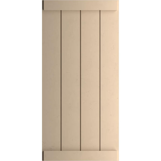 Ekena Millwork 22-in W x 86-in H Unfinished Paintable/Stainable Board and batten End batten Exterior Shutters ( 2 -Pack )