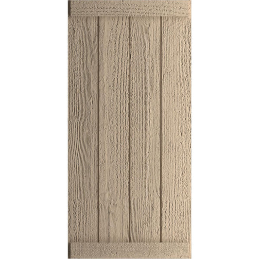 Ekena Millwork 22-in W x 72-in H Unfinished Paintable/Stainable Board and batten End batten Exterior Shutters ( 2 -Pack )