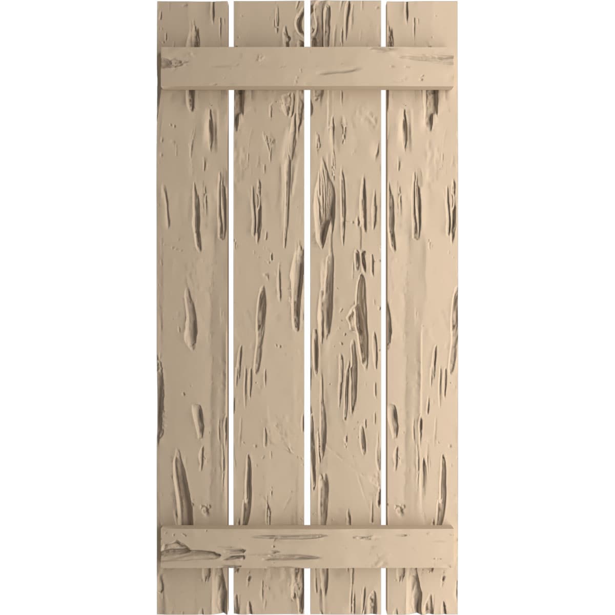 Ekena Millwork 23.5-in W x 46-in H Pecky Cypress Paintable/Stainable Board and batten Spaced Exterior Shutters ( 2 -Pack )