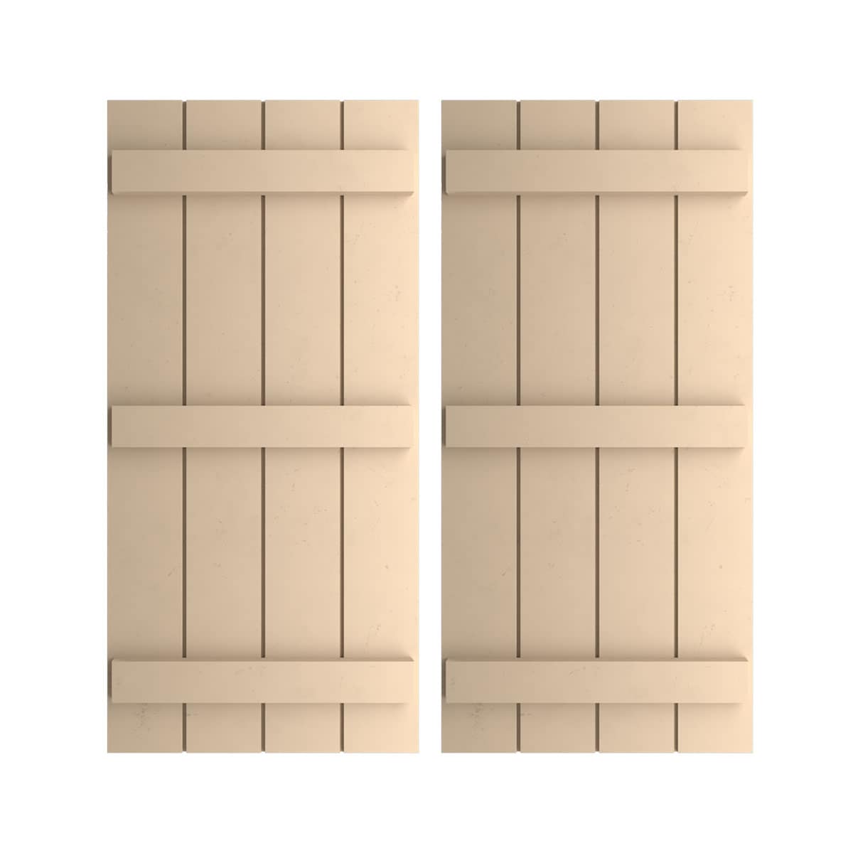 Ekena Millwork 22-in W x 74-in H Smooth Paintable/Stainable Board and batten Exterior Shutters ( 2 -Pack )