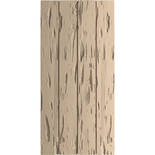Ekena Millwork 22-in W x 82-in H Pecky Cypress Paintable/Stainable Board and batten No batten Exterior Shutters ( 2 -Pack )