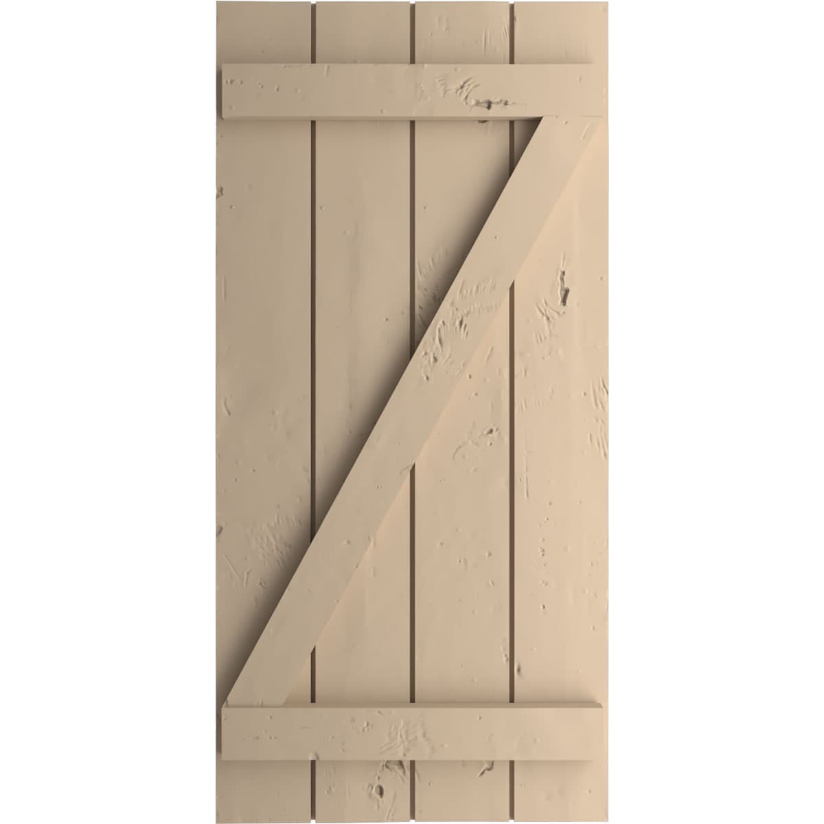 Ekena Millwork 22-in W x 42-in H Knotty Pine Paintable/Stainable Board and batten Z-bar Exterior Shutters ( 2 -Pack )