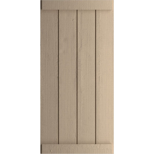 Ekena Millwork 22-in W x 52-in H Unfinished Paintable/Stainable Board and batten End batten Exterior Shutters ( 2 -Pack )
