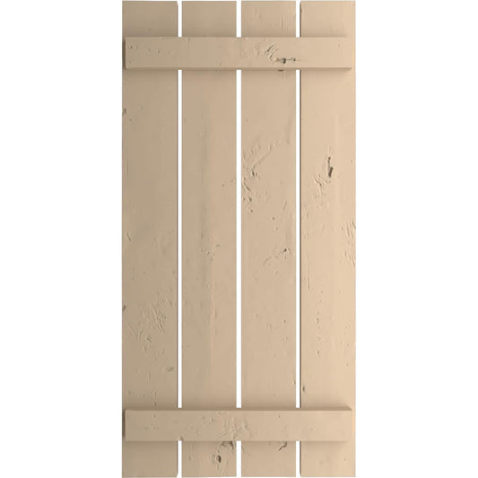 Ekena Millwork 23.5-in W x 52-in H Knotty Pine Paintable/Stainable Board and batten Spaced Exterior Shutters ( 2 -Pack )
