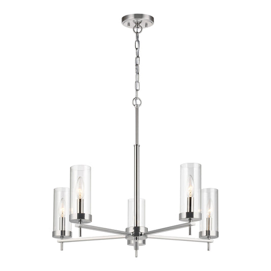 Generation Lighting Zire 5 -Light Polished Chrome Indoor Clear glass Glass Metal Chandelier