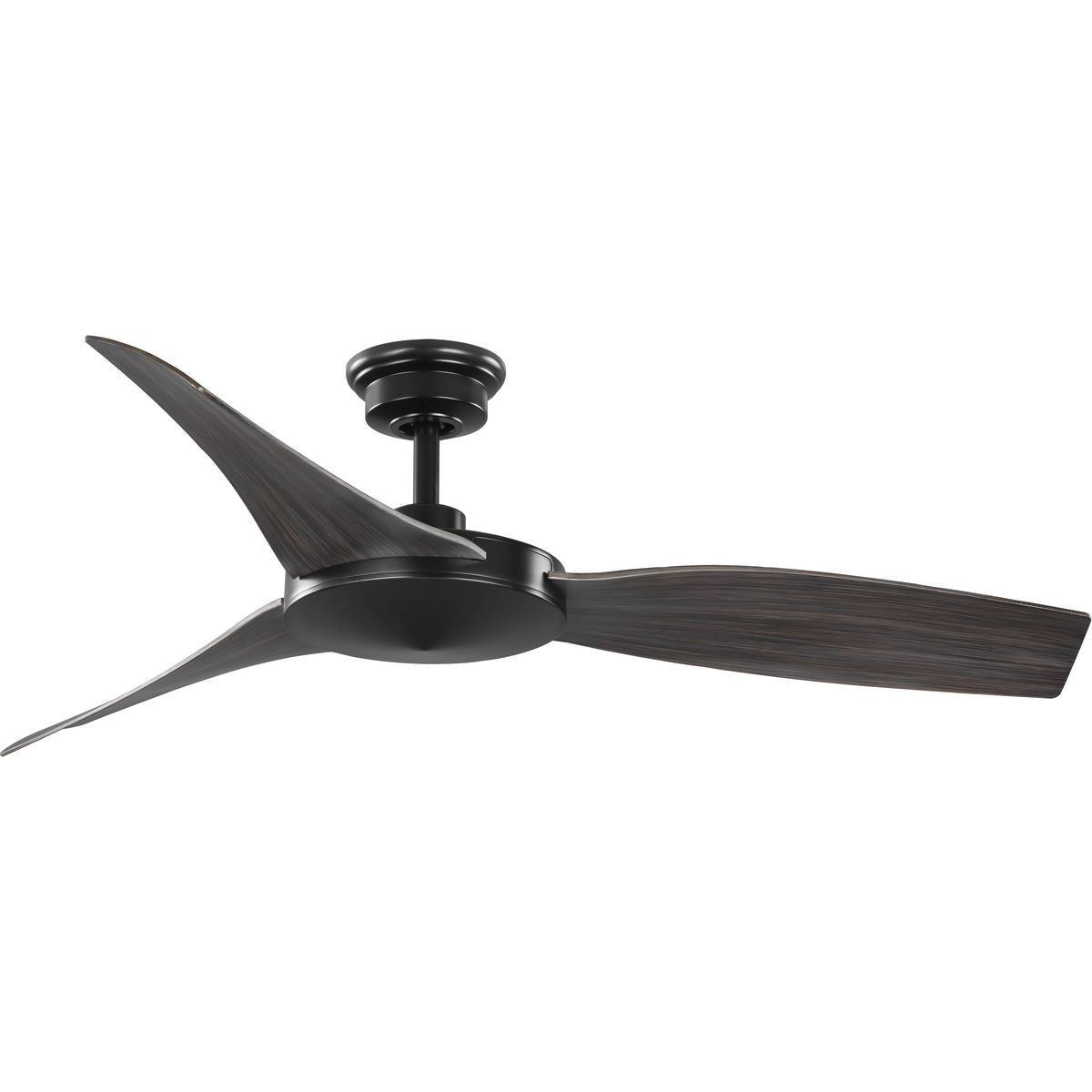 Progress Lighting Spicer 54-in Outdoor Matte Black with Antique Black Blades Propeller Ceiling Fan Without Light - Remote Included ( 3 -Blade ) 4966897