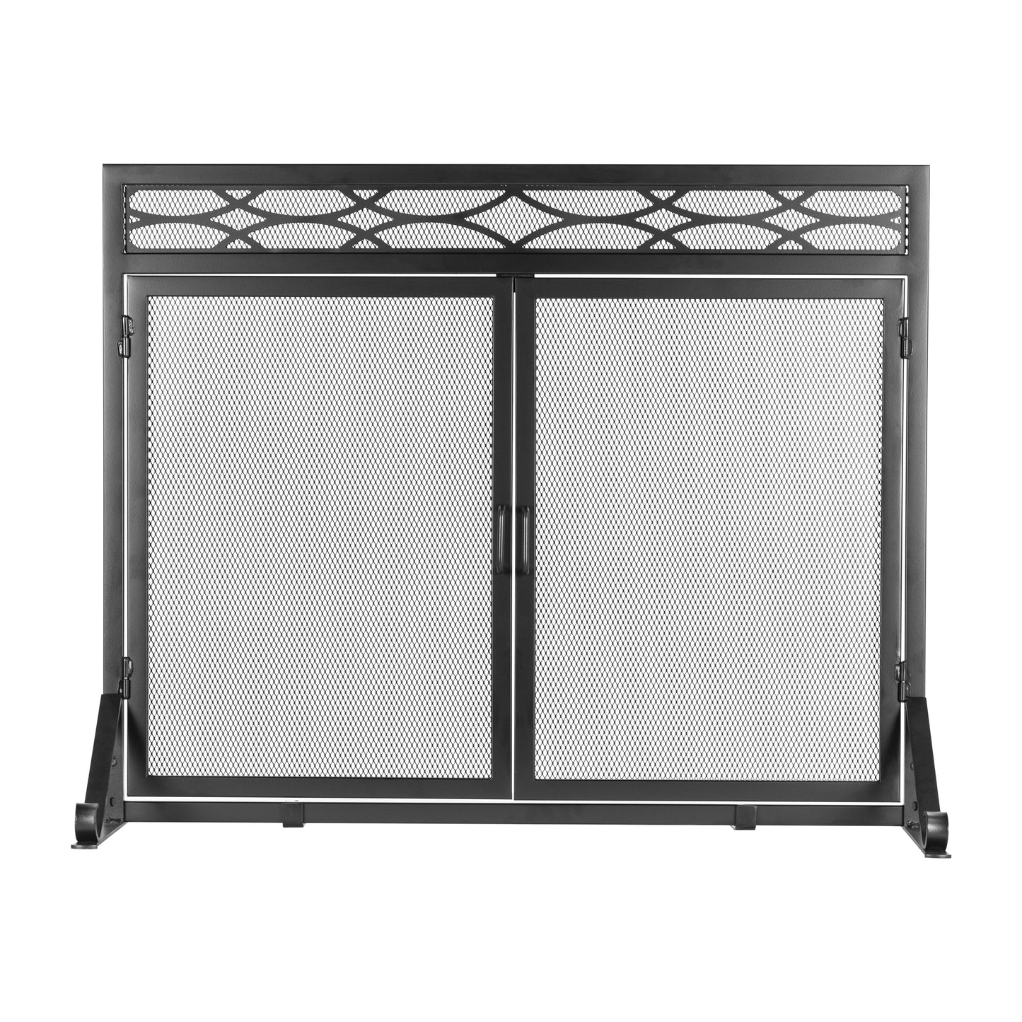 Pleasant Hearth 39-in Black Steel 1-Panel Flat Twin Fireplace Screen FA245S