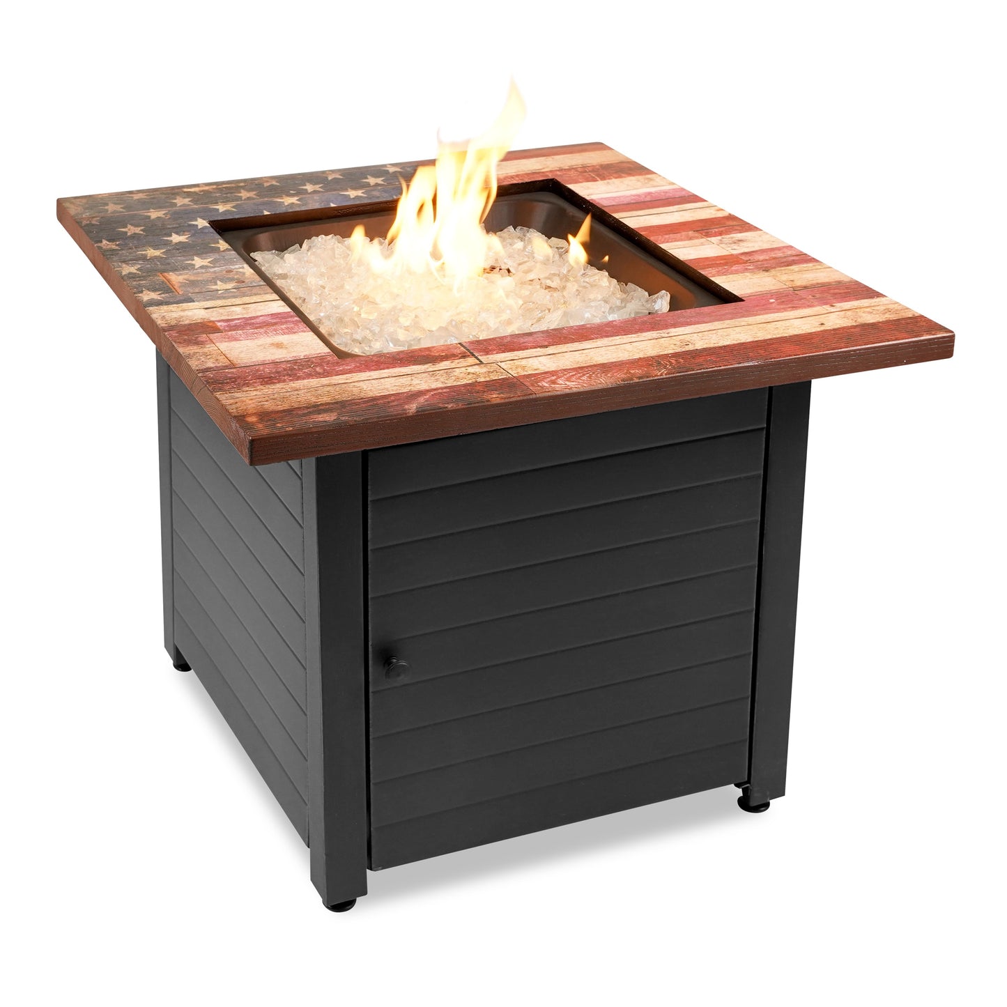 Endless Summer Liberty 30-Inches W Black Steel Square Liquid propane Fire pit