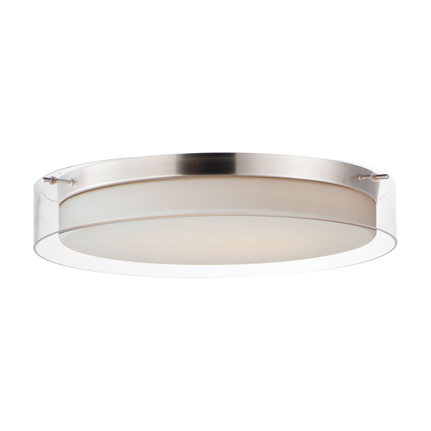 Maxim Lighting Duo 1 -Light 19.75-in Satin Nickel Indoor/Outdoor Integrated LED Flush Mount Light