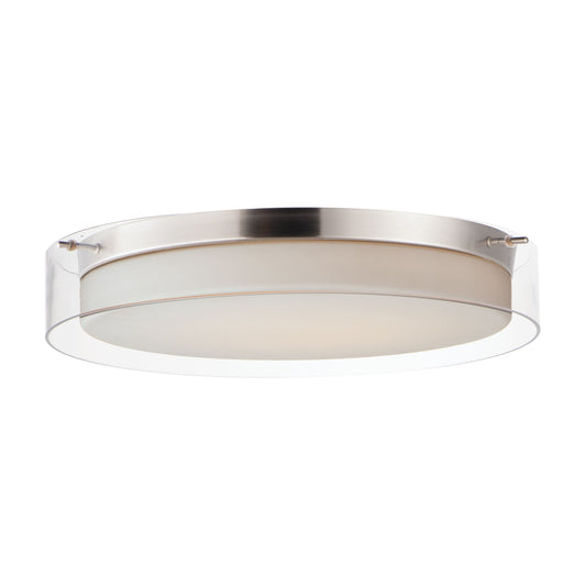 Maxim Lighting Duo 1 -Light 19.75-in Satin Nickel Indoor/Outdoor Integrated LED Flush Mount Light
