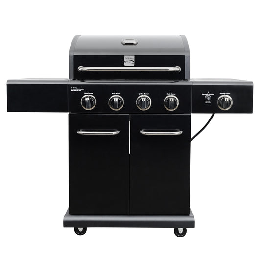 Kenmore Black with Chrome Accents 4-Burner Liquid Propane Gas Grill with 1 Side Burner PG-40409S0LB-1
