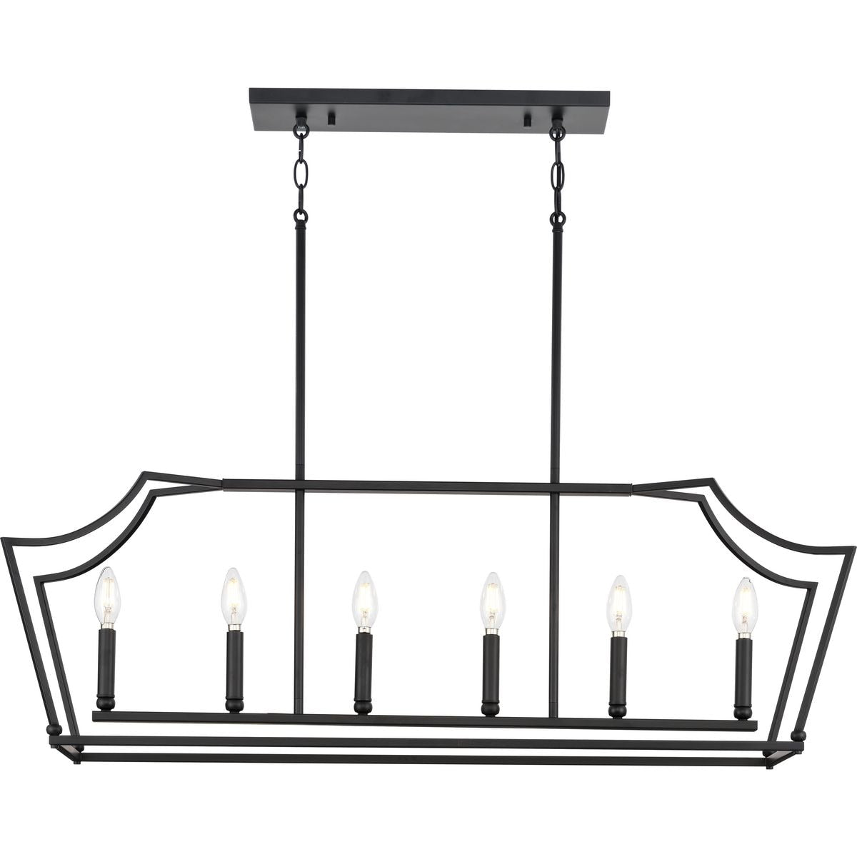 Progress Lighting Parkhurst 6 -Light Matte Black Transitional For Use in Bedrooms, Dining Rooms, Foyers, Kitchens, Living Rooms Chandelier 5044498